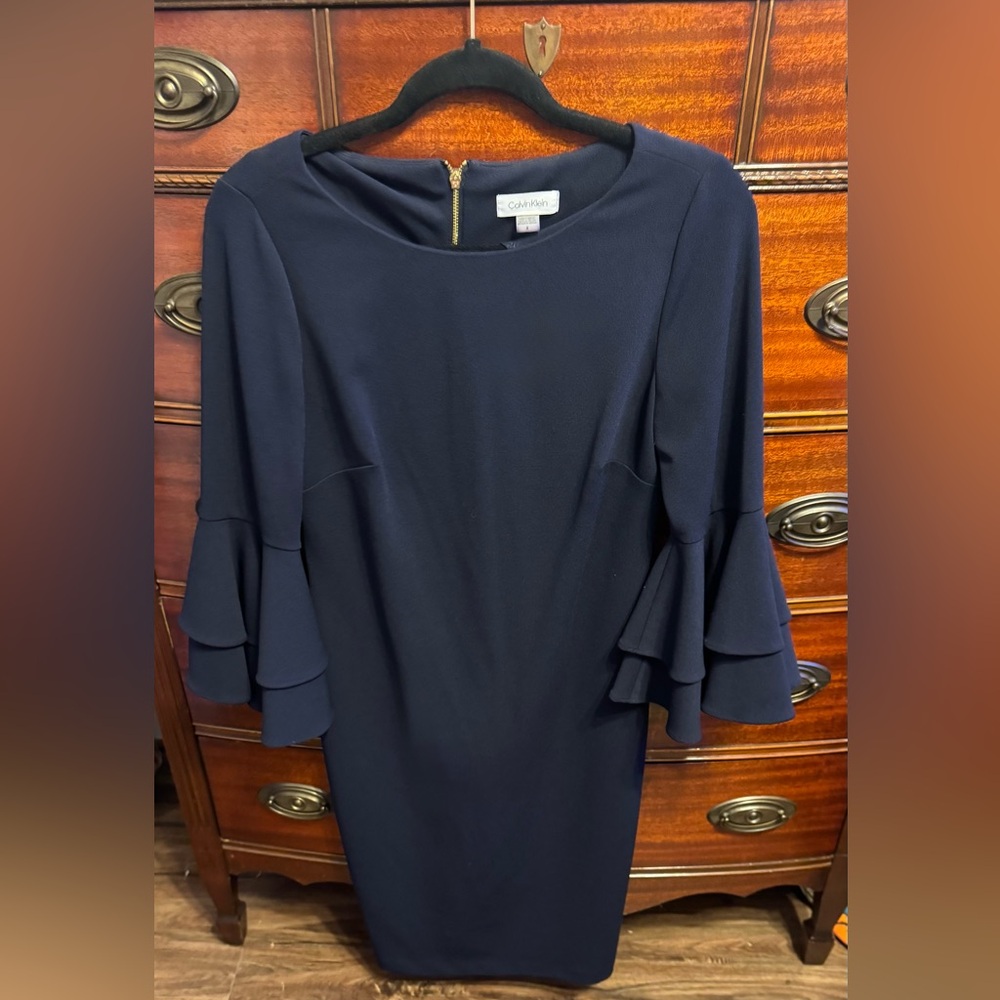 Calvin Klein Dark Blue Long Sleeve Dress
